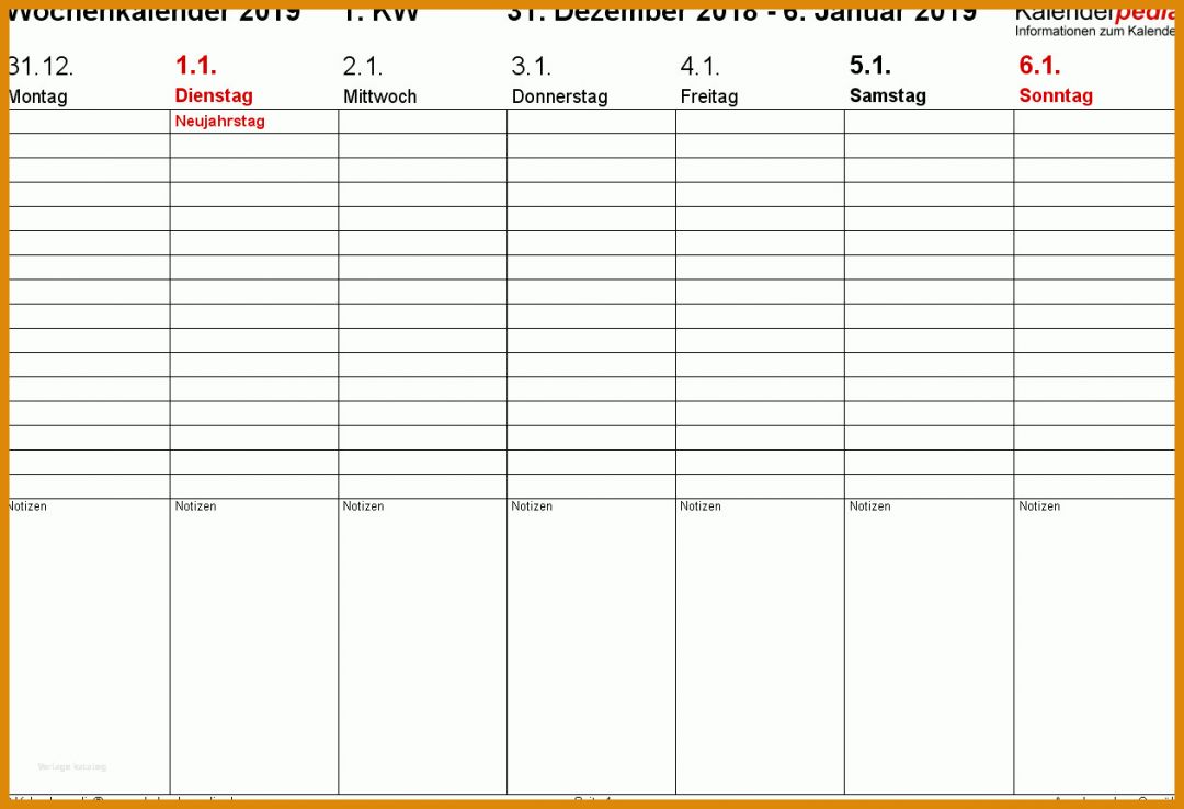 Beste Wochenkalender Vorlage 1264x864