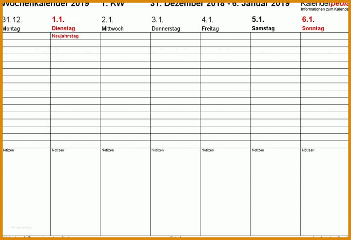 Schockierend Wochenkalender Vorlage 1264x864