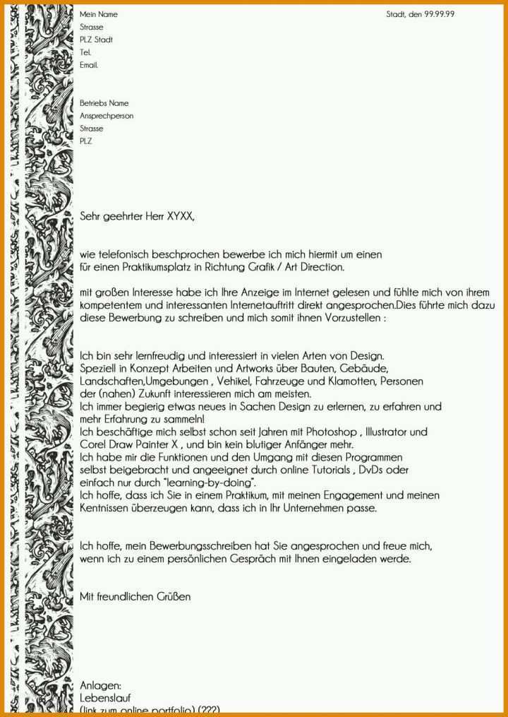 Am Beliebtesten Anschreiben Vorlage Praktikum 1143x1612