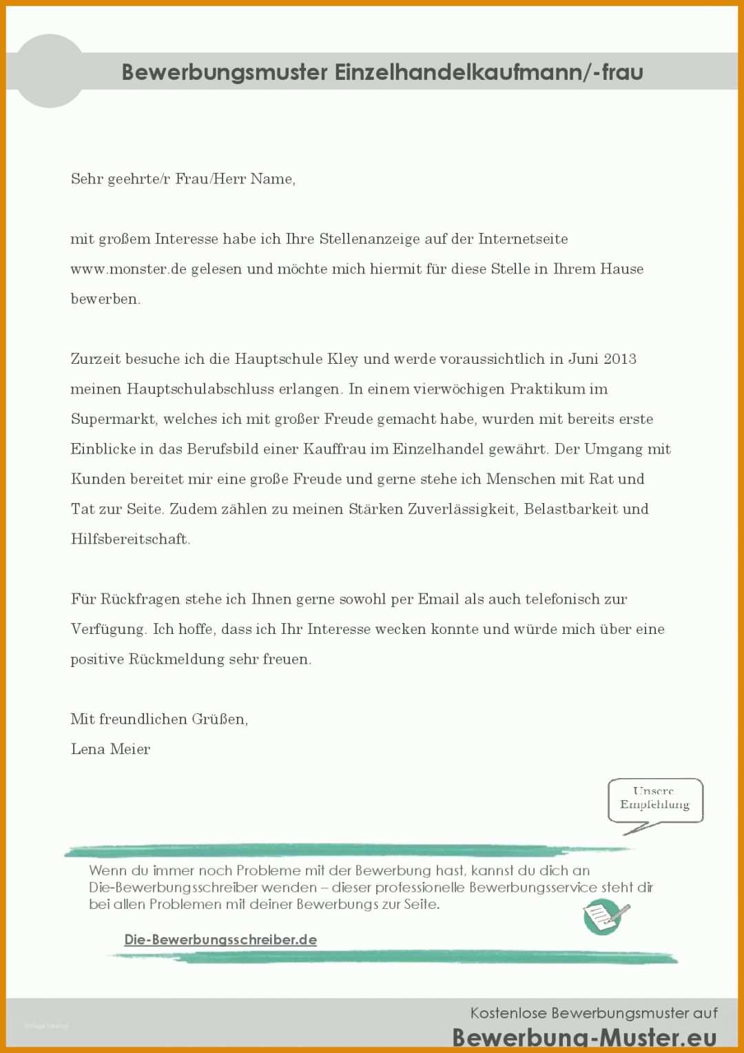 Einzahl Ausbildung Zum Einzelhandelskaufmann Vorlage 1240x1754