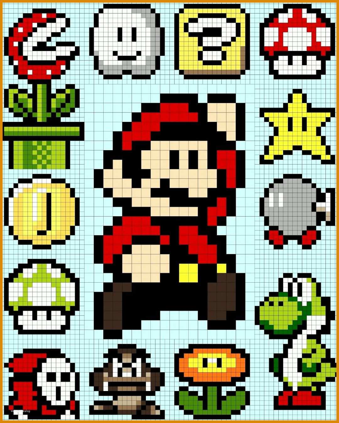 Neue Version Bügelperlen Vorlagen Mario 1280x1600