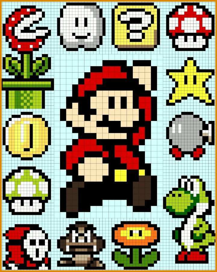 Tolle Bügelperlen Vorlagen Mario 1280x1600