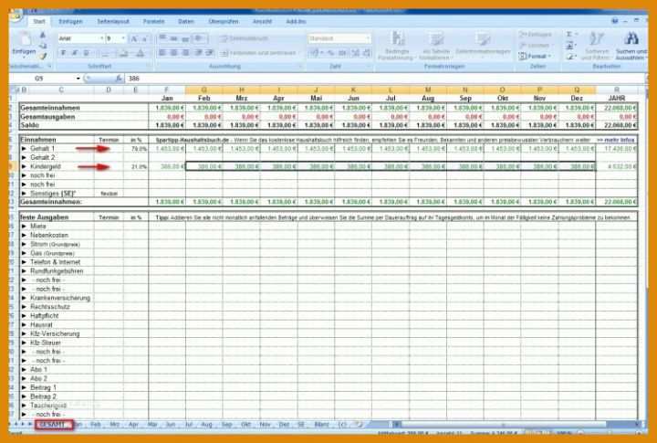 Angepasst Excel Vorlage Einnahmen Ausgaben 745x502