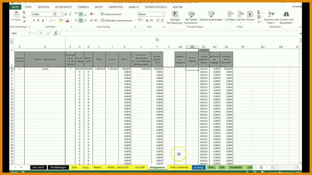 Moderne Excel Vorlage Vertragsübersicht 1280x720