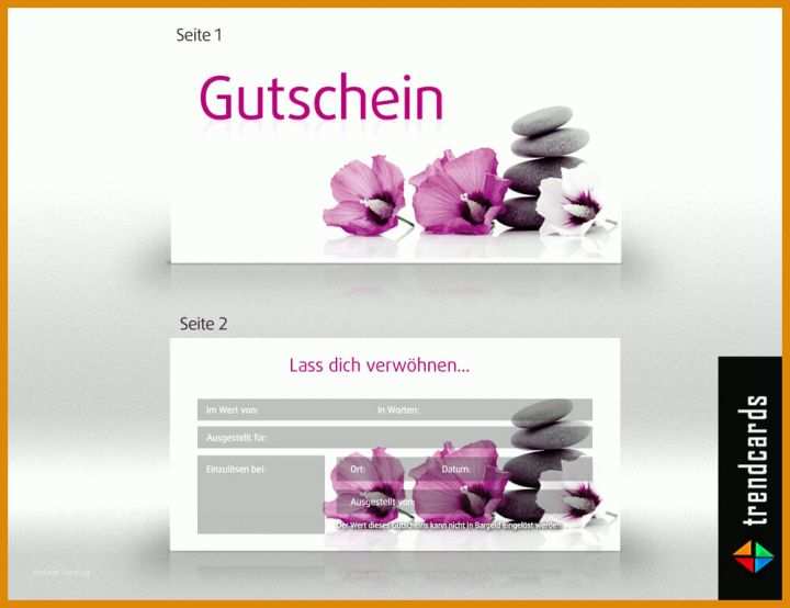 Gutschein Massage Vorlage 