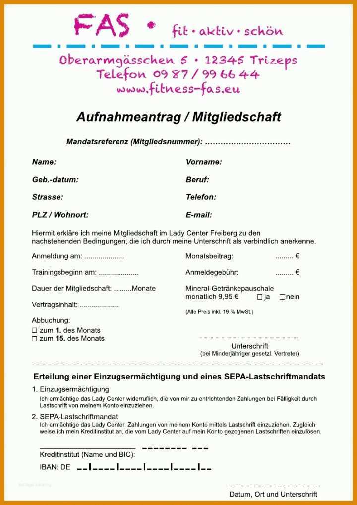 Tolle Kündigung Fitnesscenter Vorlage 794x1123