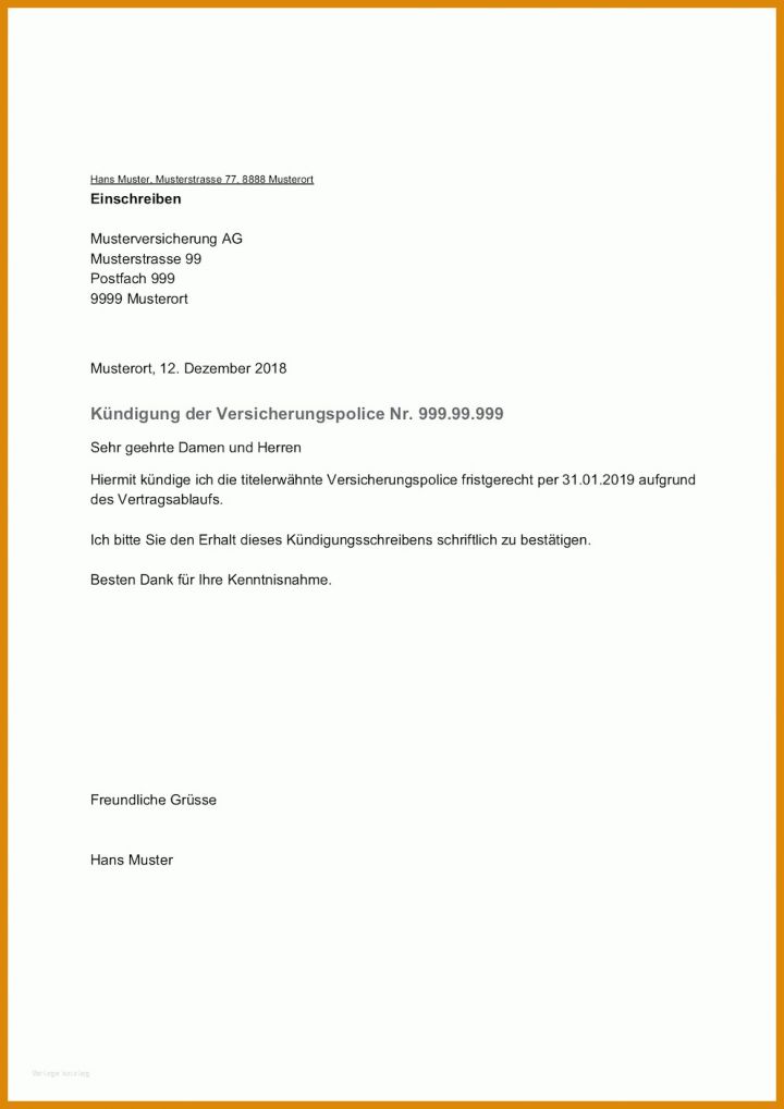 Original Kündigung Uelzener Versicherung Vorlage 992x1402