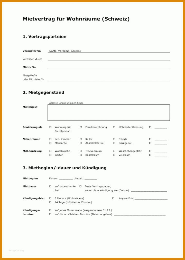 Fantastisch Mietvertrag Einfach Vorlage 876x1235