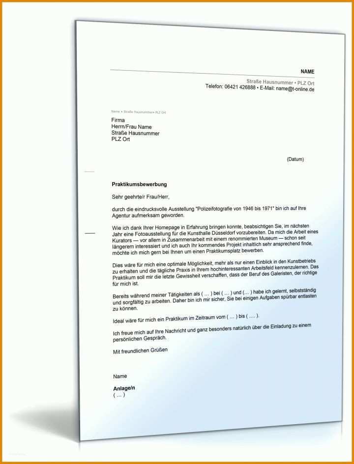 Praktikum Anschreiben Vorlage Schüler Bewerbung Praktikum Allgemein