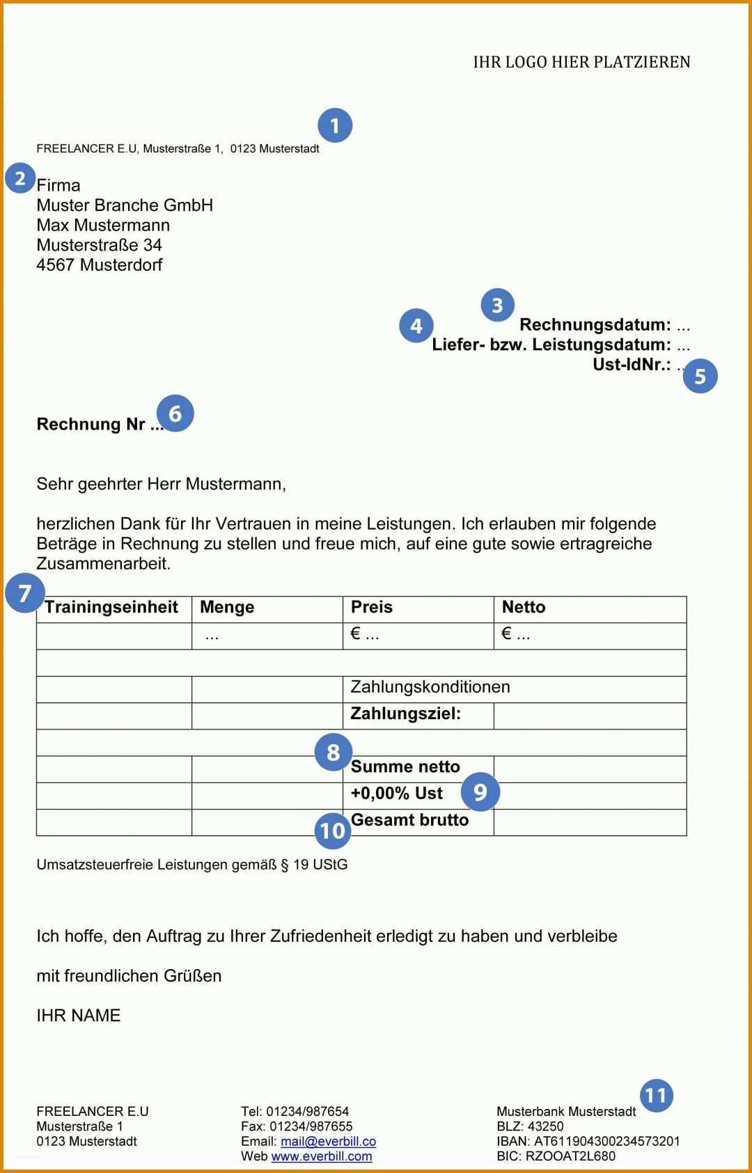 Original Privat Rechnung Vorlage 2172x3388