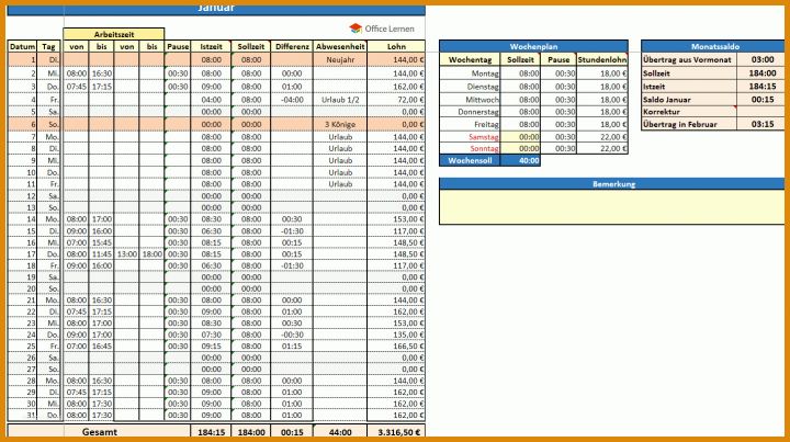 Hervorragen Stundenzettel Excel Vorlage Kostenlos 2019 1442x807