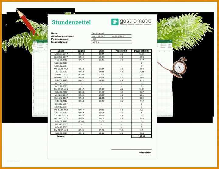 Ausgezeichnet Stundenzettel Vorlage Datev 1258x971