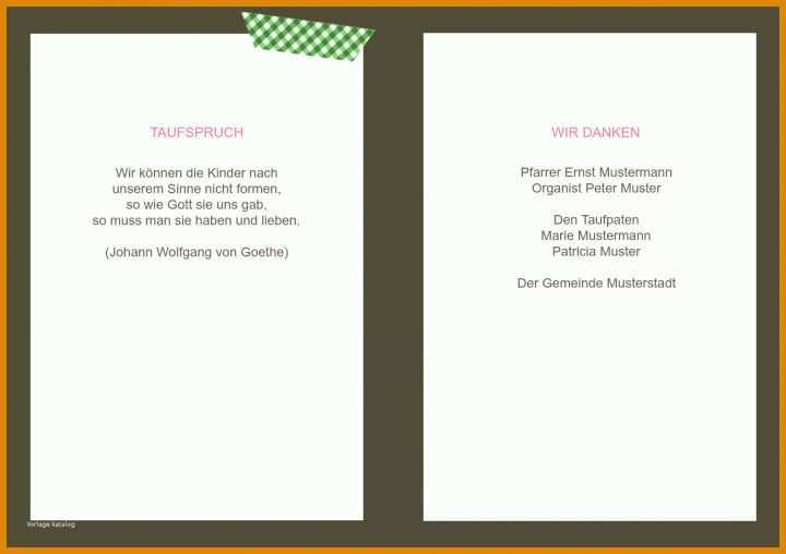 Erstaunlich Taufheft Vorlage 1190x840
