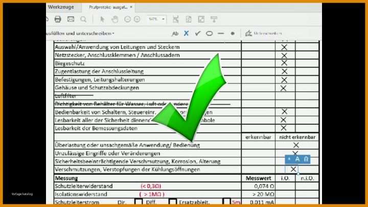 Toll Vorlage Prüfprotokoll Ortsveränderliche Geräte 1280x720