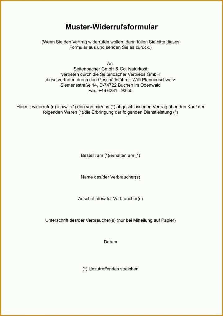 Spezialisiert Widerrufsformular Vorlage 2480x3508
