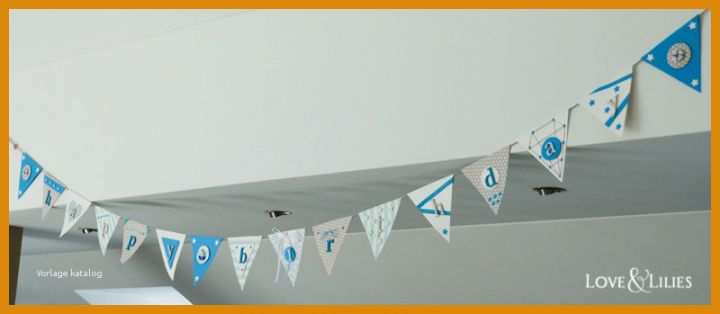 Staffelung Happy Birthday Girlande Vorlage 800x349