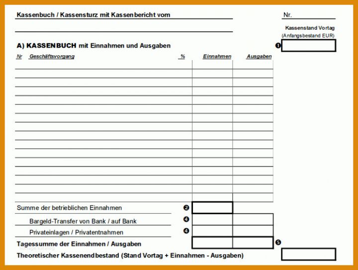 Limitierte Auflage Kassenbuch Gastronomie Vorlage 744x561