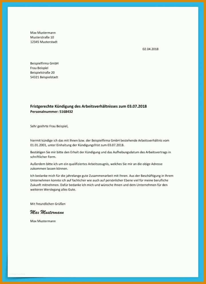 Allerbeste Kündigung Vorlage Pdf 938x1290