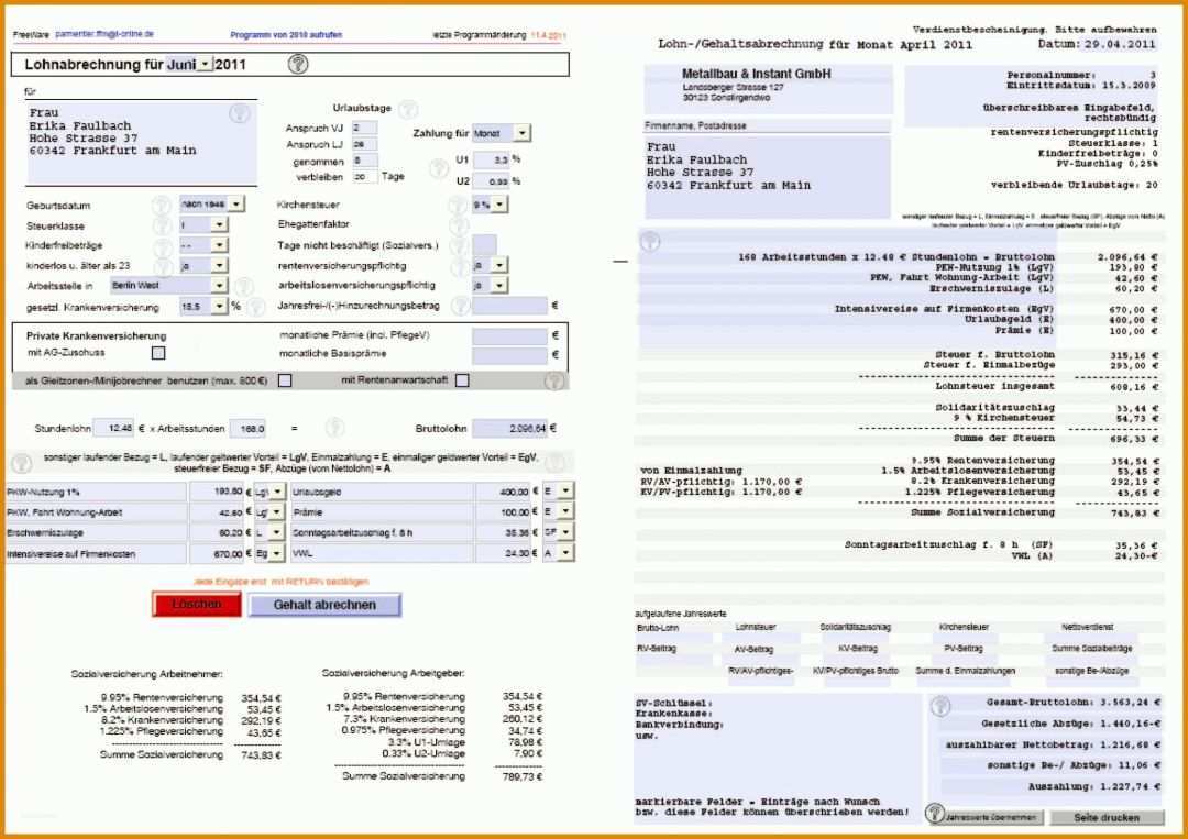 Auffällig Lohnabrechnung Excel Vorlage österreich 2339x1653