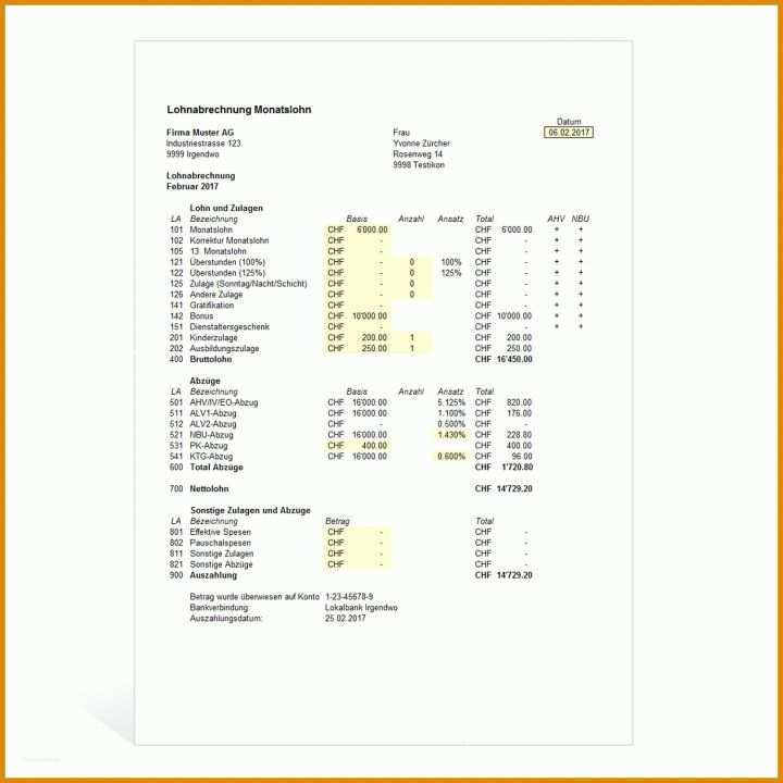 Erschwinglich Lohnabrechnung Vorlage 1500x1500