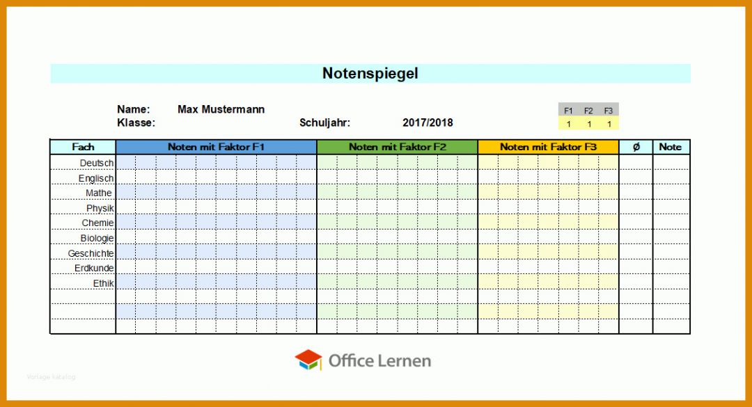 Erschwinglich Notenliste Excel Vorlage 1130x612