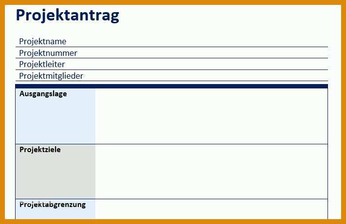 Sensationell Projektantrag Vorlage 711x461