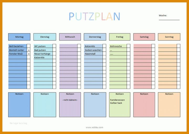 Überraschen Putzplan Vorlage Kostenlos 790x561