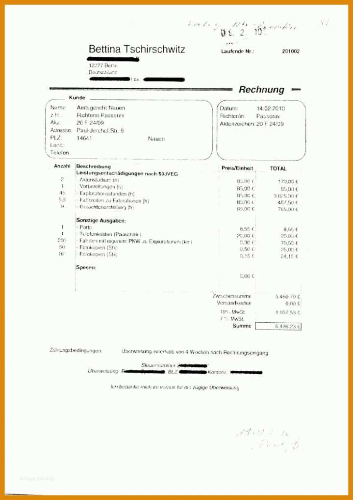 Schockierend Rechnung Psychotherapie Vorlage 744x1052