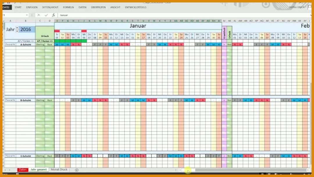 Spektakulär Schichtplan Excel Vorlage 3 Schichten 1280x720