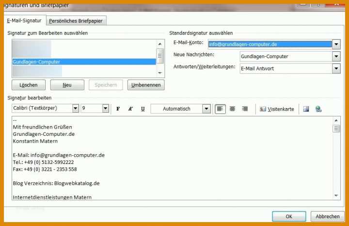 Moderne Signatur Outlook Vorlage 895x579