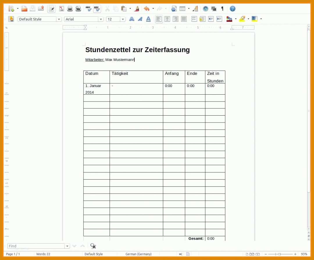 Bestbewertet Stundenzettel Vorlage Datev 1243x1028