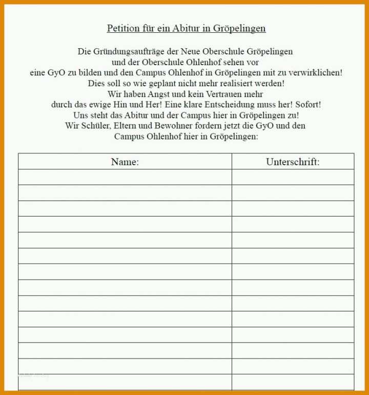 Fabelhaft Unterschriften Sammeln Vorlage 857x916