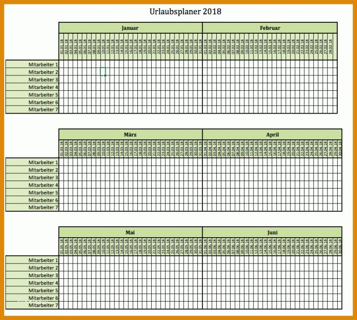 Spektakulär Urlaubsplaner 2018 Excel Vorlage Kostenlos 850x762