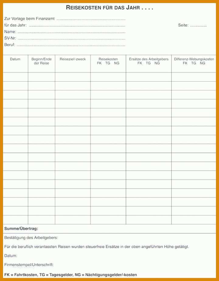 Unvergleichlich Vorlage Reisekostenabrechnung Excel 721x923