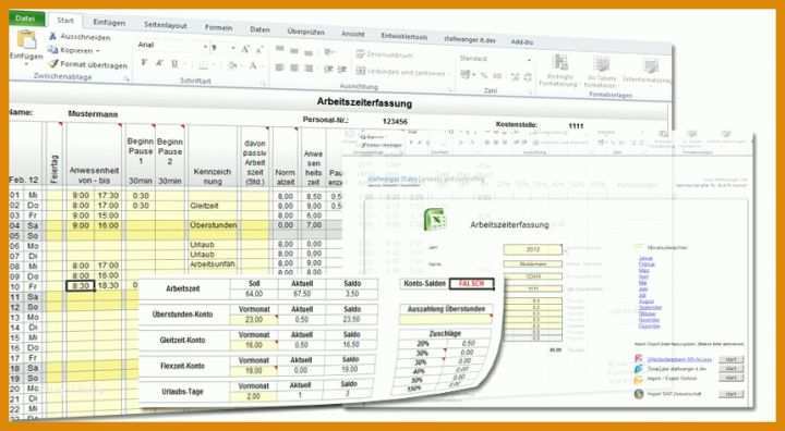 Empfohlen Zeiterfassung Excel Vorlage 861x474