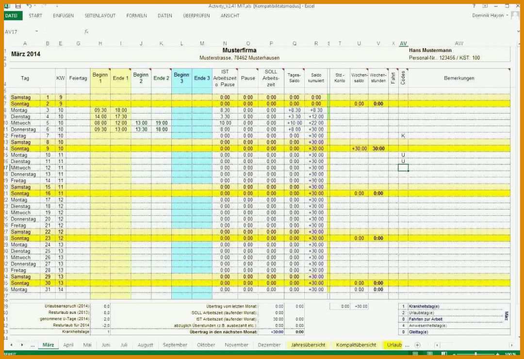 Spektakulär Arbeitszeitnachweis Vorlage Kostenlos 1321x905