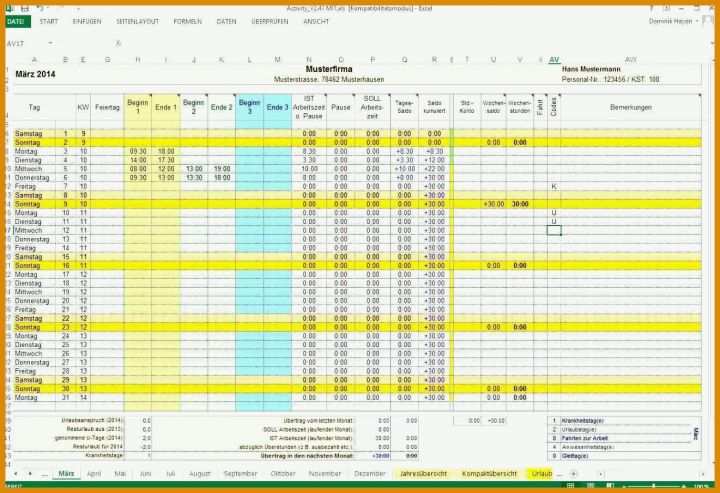 Überraschend Arbeitszeitnachweis Vorlage Kostenlos 1321x905