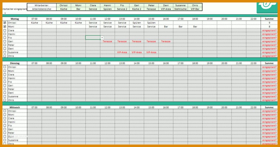 Selten Dienstplan Monat Vorlage 1140x600