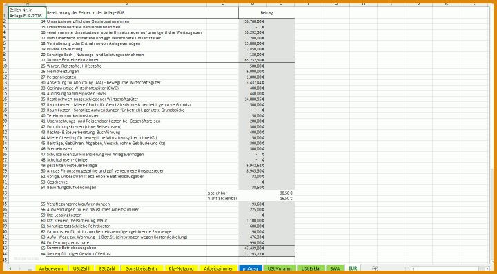 Eür Vorlage Einnahmenueberschussrechnung Vorlage Excel Openoffice