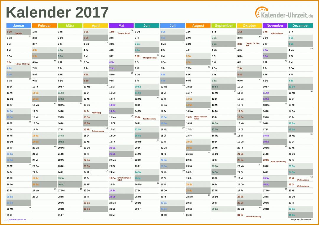 Bestbewertet Excel Vorlage Kalender 2017 3200x2254