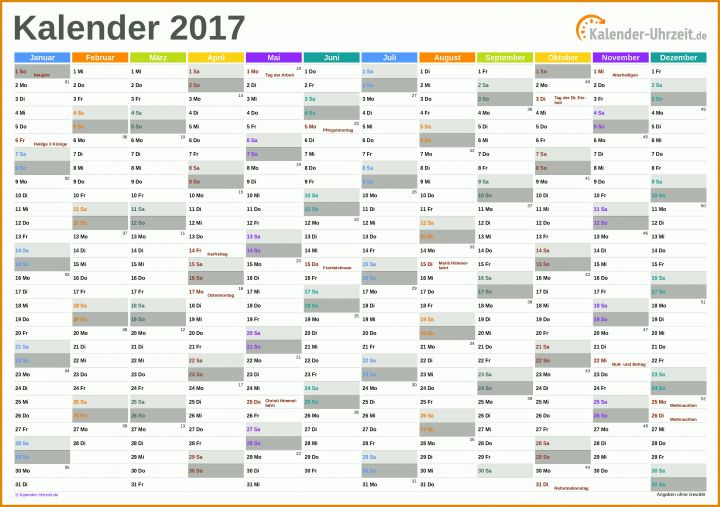 Ausnahmsweise Excel Vorlage Kalender 2017 3200x2254