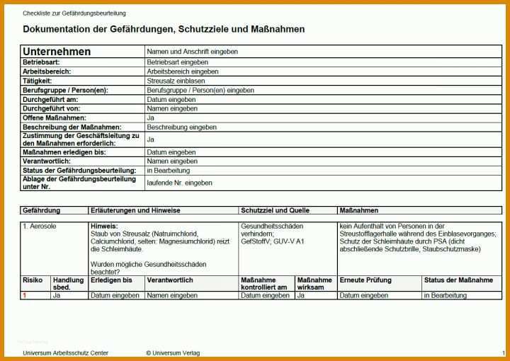 Original Gefährdungsbeurteilung Gebäudereinigung Vorlage 1200x850