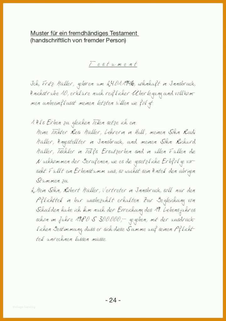 Schockieren Handschriftliches Testament Vorlage 728x1033