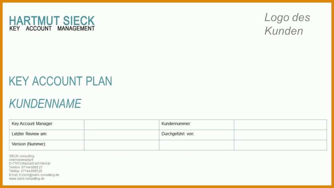 Rühren Key Account Plan Vorlage Kostenlos 1280x720