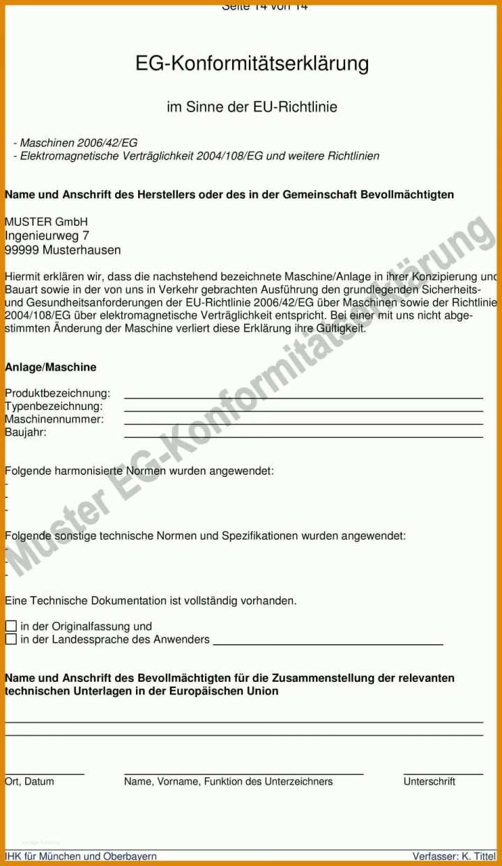 Hervorragen Konformitätserklärung Vorlage Pdf 960x1656