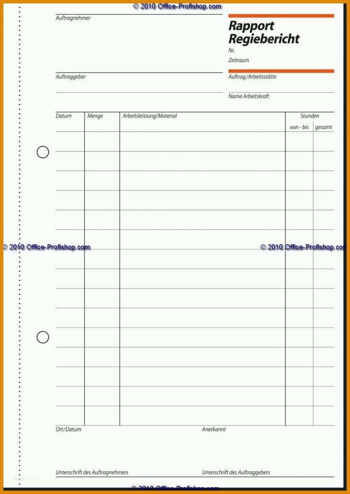 Neue Version Rapportzettel Vorlage 1024x1444