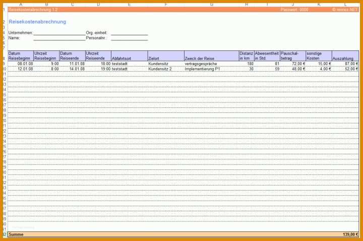 Erschwinglich Reisekostenabrechnung Vorlage Kostenlos 1193x792