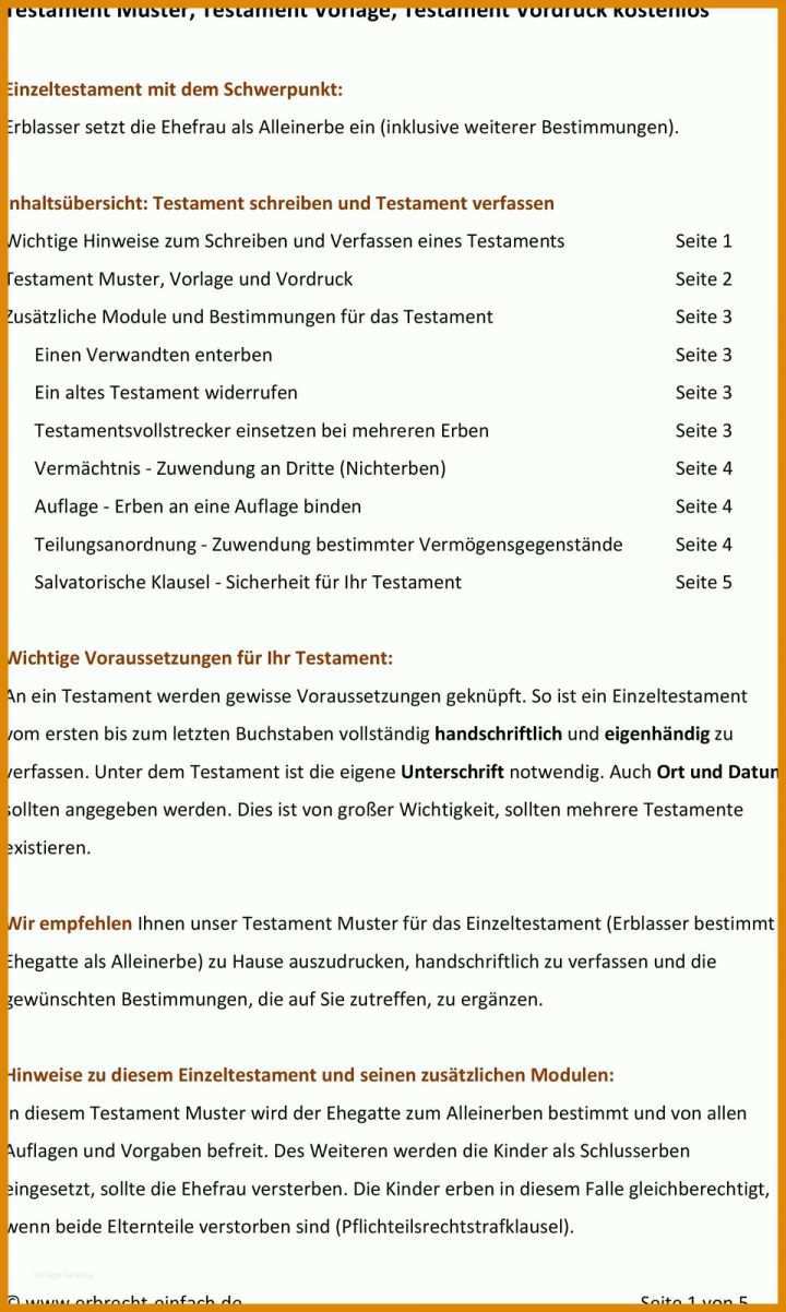 Atemberaubend Testament Muster Vorlage 960x1603