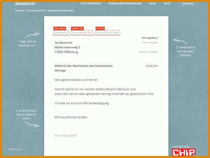 Wiederruf Vorlage Handyservice Widerruf Vorlage