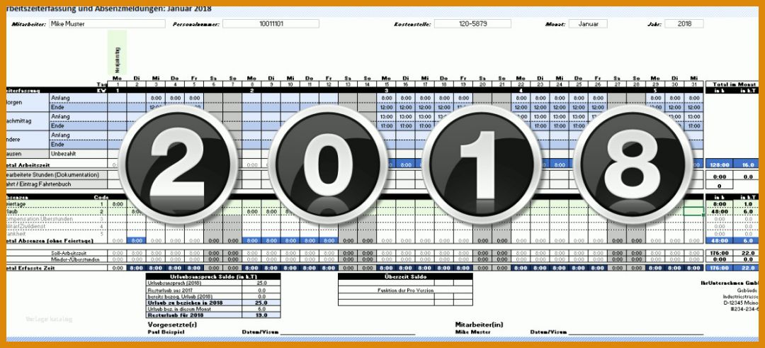 Erstaunlich Access Zeiterfassung Vorlage Kostenlos 1200x546